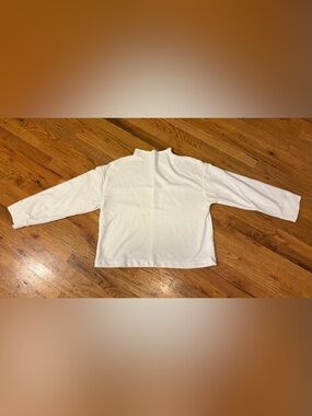Madewell White Mock Neck Sweatshirt